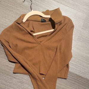 Wild Fable V-Neck Sweater in Warm Brown